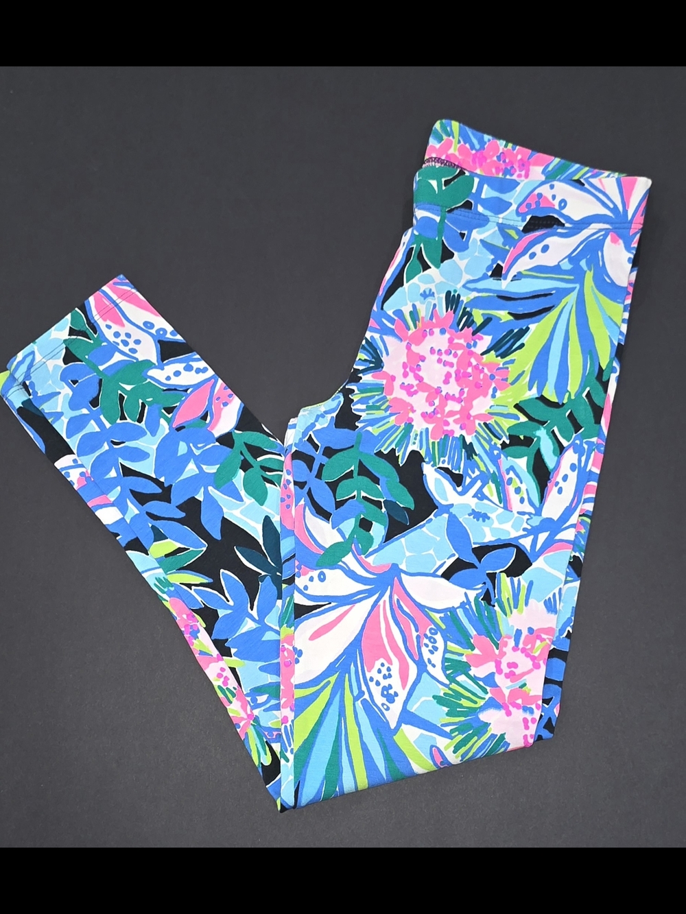 NWOT Lilly Pulitzer Kids Floral Leggings - Blue, Pink & Green Size 8-10